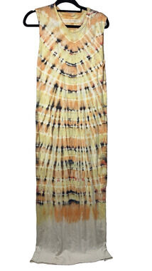 Raquel Allegra Women's 0 US XS Tank Dress Maxi Tie Dye Cotton Basic Sleeveless
